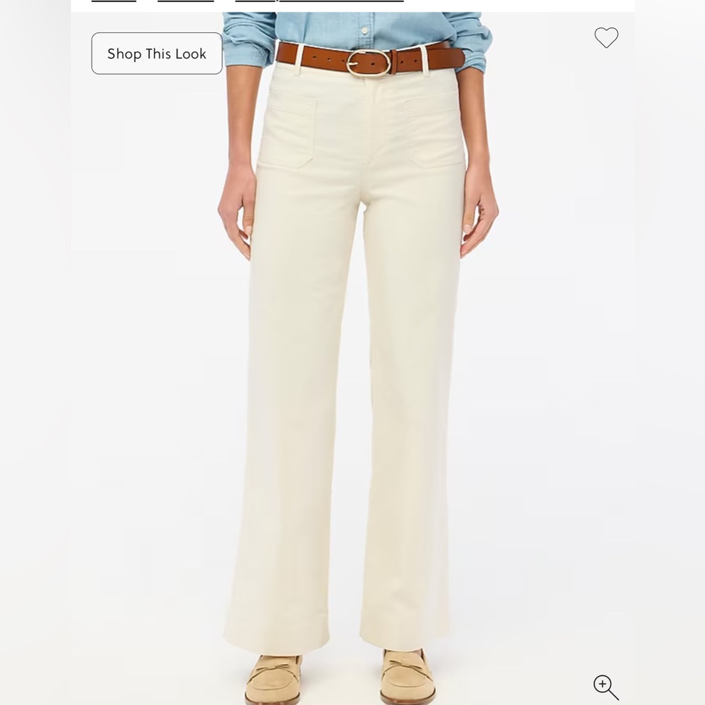 J. Crew High Rise Patch Pocket Wide Leg Pant